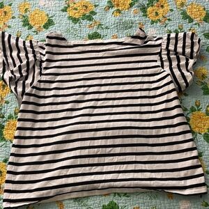 Kate Spade Black and White Striped Short Sleeve Top